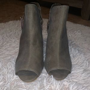 NEW olive green booties wedge